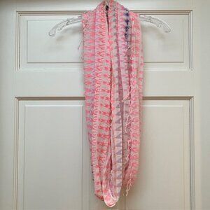 American Eagle lightweight Pink, purple and white cotton infinity scarf